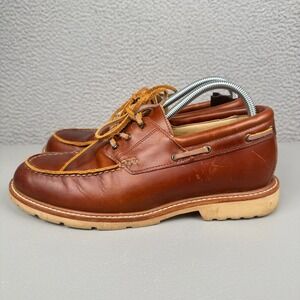 Rhodes Footwear Boat Shoes Mens‎ 8 Brown Leather Tahoe Moccasins Huckberry $175